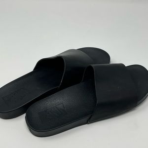 Vans leather slides black 9 sandals